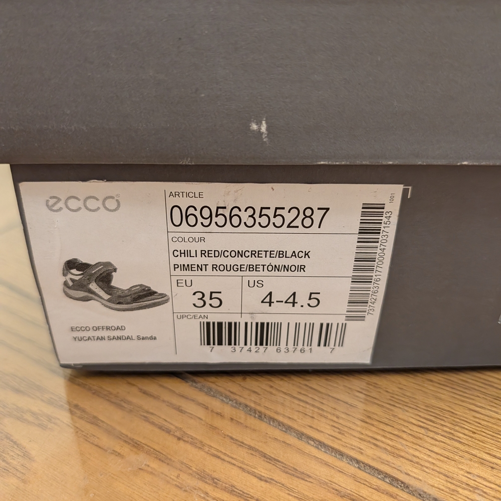 Women's ECCO Offroad Yucatan Sandal Color Red Size 4-4.5 New with Box Orig $140 - Picture 9 of 10